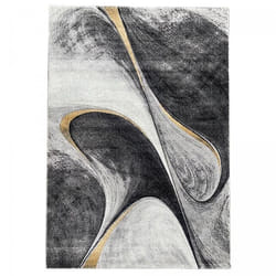 tapis salon 160x230 tissé jaune et gris rectangle motif géométrique LYN8 MADILA