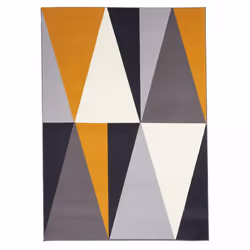 Description générale Le tapis d'entrée tissé jaune et gris, de forme rectangulaire (60x110 cm) avec un motif géométrique AF1  ...