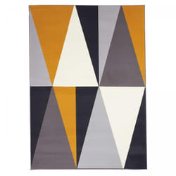 Unamourdetapis - Tapis Chambre 60x110 jaune et gris tissé motif géométrique AF2 bigtri