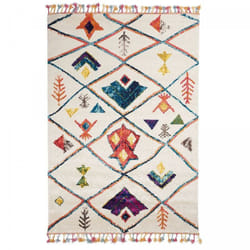 Unamourdetapis - Tapis carré 160x160 blanc motif berbère pour salon et chambre
