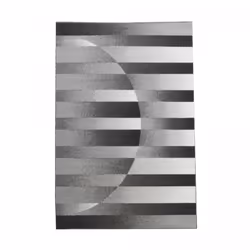 Tapis salon 160x225 tissé gris et noir rectangle motif géométrique HAHO