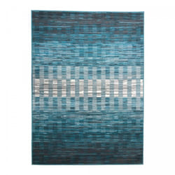 Jadorel - Tapis salon et chambre 160x230 bleu et blanc tissé motif géométrique AF1 geoflou