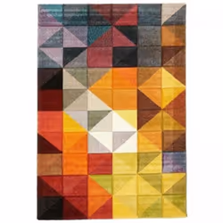 Un Amour De Tapis est une PME française, son entrepôt est en Essonne. tapis salon 100x100 tissé noir et rouge carré motif géo ...