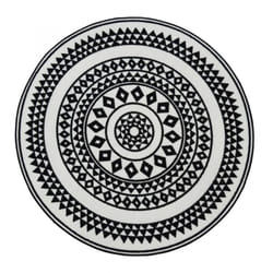 Tapis rond tissé Ø100cm noir pour chambre utopia