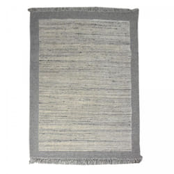 Authentique tapis noué main en laine 120x170 gris et beige motif Scandinave lounali