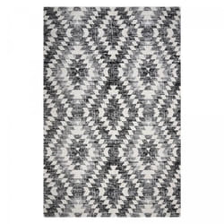 Tapis extérieur 120x170 tissé kilim gris et noir HIDU