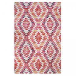 Jadorel - Tapis extérieur kilim 120x170 rose et rouge rectangle sandrine