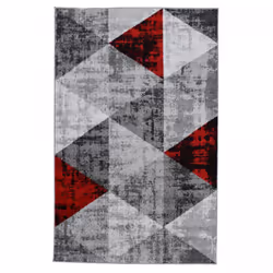 Un Amour De Tapis est une PME française, son entrepôt est en Essonne. tapis entrée 120x170 tissé rouge et gris rectangle moti ...