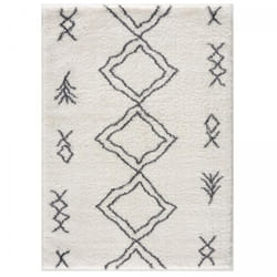 Tapis Shaggy longues mêches et aux motifs traditionnels Berbères