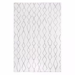 Tapis berbère 60x110 tissé motif ethnic PAFA crème et gris
