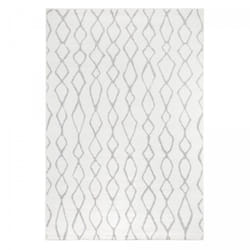 Tapis berbère 60x110 tissé motif ethnic PAFA crème et gris