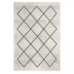 Tapis entrée 60x110 tissé crème rectangle motif scandinave BESO