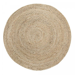 Tapis rond Ø80cm tissé en jute motif uni pour chambre POMU