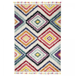 Tapis Sofe crème et multicolore motif traditionnel berbère