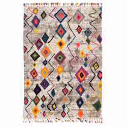 Un Amour De Tapis est une PME française, son entrepôt est en Essonne. tapis berbère 60x110 tissé motif ethnic LYN5 gris et ro ...