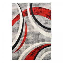 Tapis cuisine 120x170 tissé gris et noir rectangle motif géométrique MISE