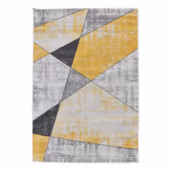 Tapis moderne BOCI - jaune - motif Géométriqe