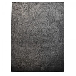 Tapis chambre 120x170 tissé noir et gris rectangle NADO