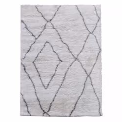 Tapis Shaggy longues mêches et aux motifs traditionnels Berbères