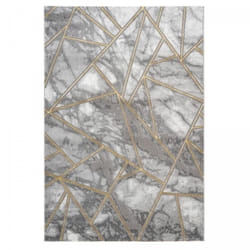 Tapis chambre 80x150 tissé or rectangle motif géométrique CILE