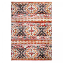 tapis fin aux motifs traditionnels Ethniques multicolore