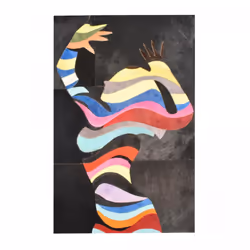 Un Amour De Tapis est une PME française, son entrepôt est en Essonne. tableau fait à la main en peau de vache FUN 51x76 noir  ...