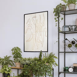 Tableau fait à la main en peau de vache VUCU 51x76 blanc et noir