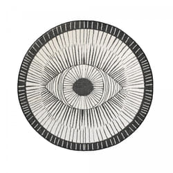 Jadorel - Tapis rond d'extérieur, kilim reversible EX1 b Ø160cm noir et crème