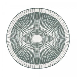 Jadorel - Tapis rond d'extérieur, kilim reversible EX1 b Ø120cm vert et crème