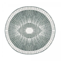 Tapis rond d'extérieur, kilim reversible Ø240cm EX1 B vert et crème