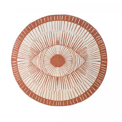 Jadorel - Tapis rond d'extérieur, kilim reversible LYN2 b rond reversible Ø120cm ocre et crème