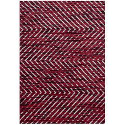 Jadorel - Tapis salon et chambre 80x150 rouge et blanc rectangle tissé motif simple bobota