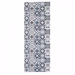 Un Amour De Tapis est une PME française, son entrepôt est en Essonne. tapis cuisine 70x200 en PVC gris et noir motif géométri ...