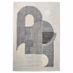 Tapis DOFU tufté main en laine – Épais avec un effet relief.