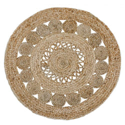 Impalo - Tapis jute tissé Ø150cm beige rond jute rug