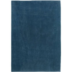 Dezenco - Tapis salon et chambre 160x230 bleu rectangle tissé motif uni cartino