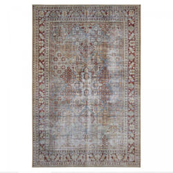 Tapis salon 155x230 tissé multicolore rectangle motif abstrait MEGE