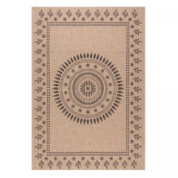 Jadorel - Tapis extérieur kilim 120x170 beige et noir rectangle jute art 6