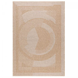 Jadorel - Tapis extérieur kilim 160x230 beige et blanc rectangle jute art 7