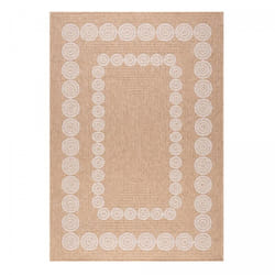 Jadorel - Tapis extérieur kilim 60x90 beige et blanc rectangle jute art 8