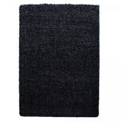 Jadorel - Tapis poils longs shaggy 200x290 noir tissé rectangle motif uni uni l