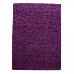 Jadorel - Tapis poils longs shaggy Ø80cm violet tissé rond motif uni uni l