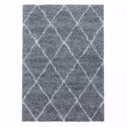 Tapis berbère 80x150 tissé motif losange RANGO gris