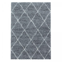 Tapis berbère 80x150 tissé motif losange RANGO gris