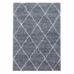 Tapis berbère rond Ø120cm tissé motif losange RANGO gris