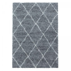 Tapis berbère rond Ø120cm tissé motif losange RANGO gris