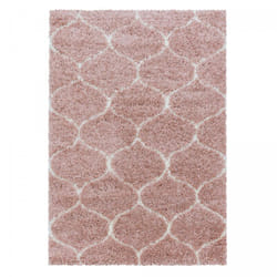 Jadorel - Tapis shaggy 120x170 rose crème et me tissé rectangle motif scandinave scandinav a