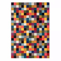 Tapis Tene motif géométrique destructuré multicolore