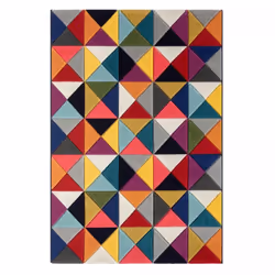 Tapis Tene motif géométrique destructuré multicolore