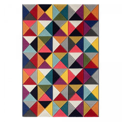 Tapis Tene motif géométrique destructuré multicolore
